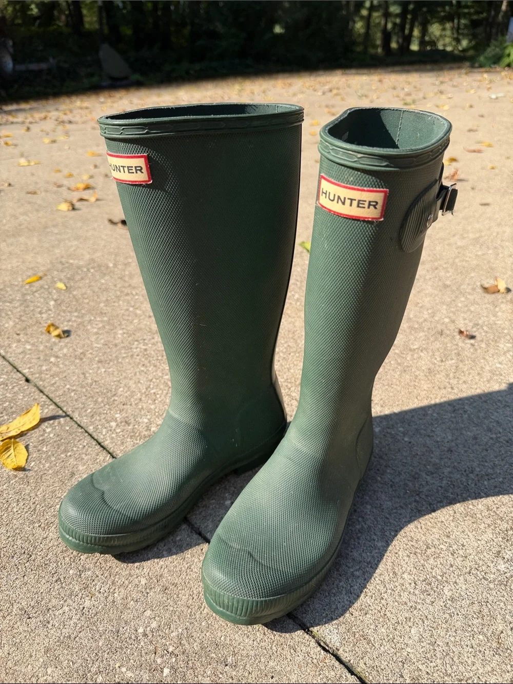 Kids vintage hunter green boots